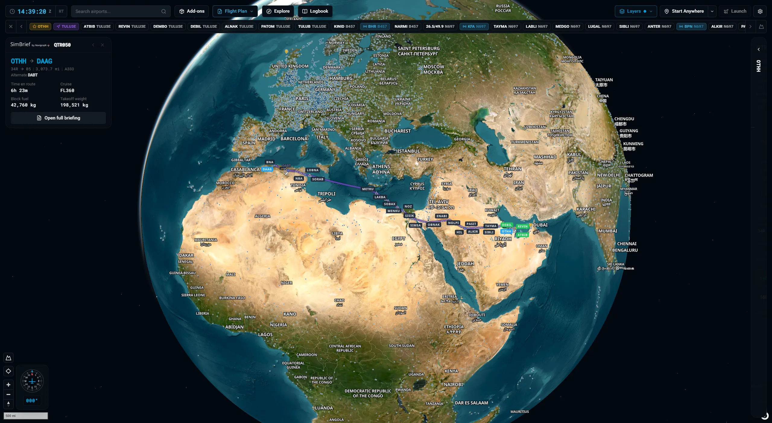 X-Dispatch: Flight plans on the globe