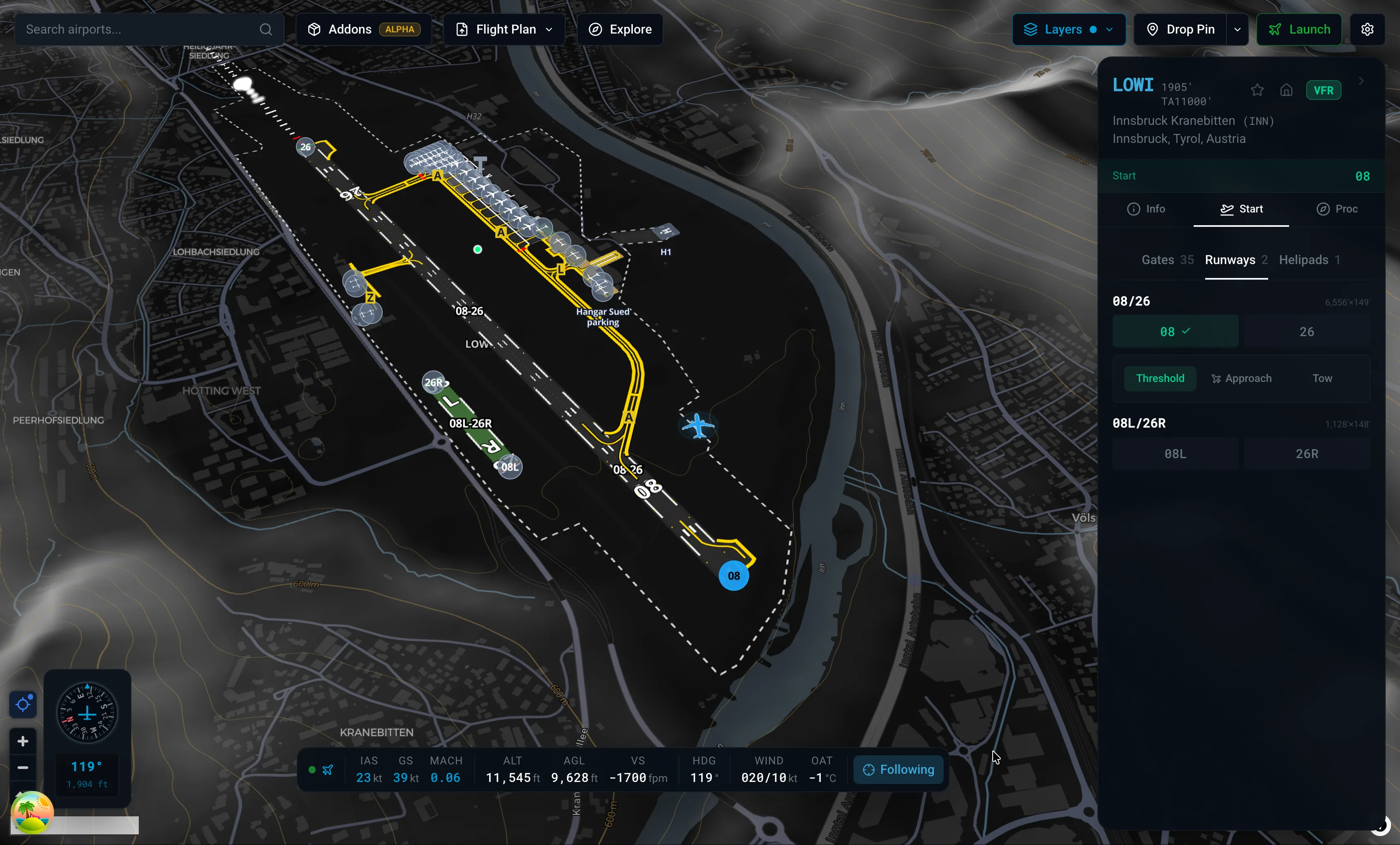 X-Dispatch live flight tracking with aircraft marker and flight strip.