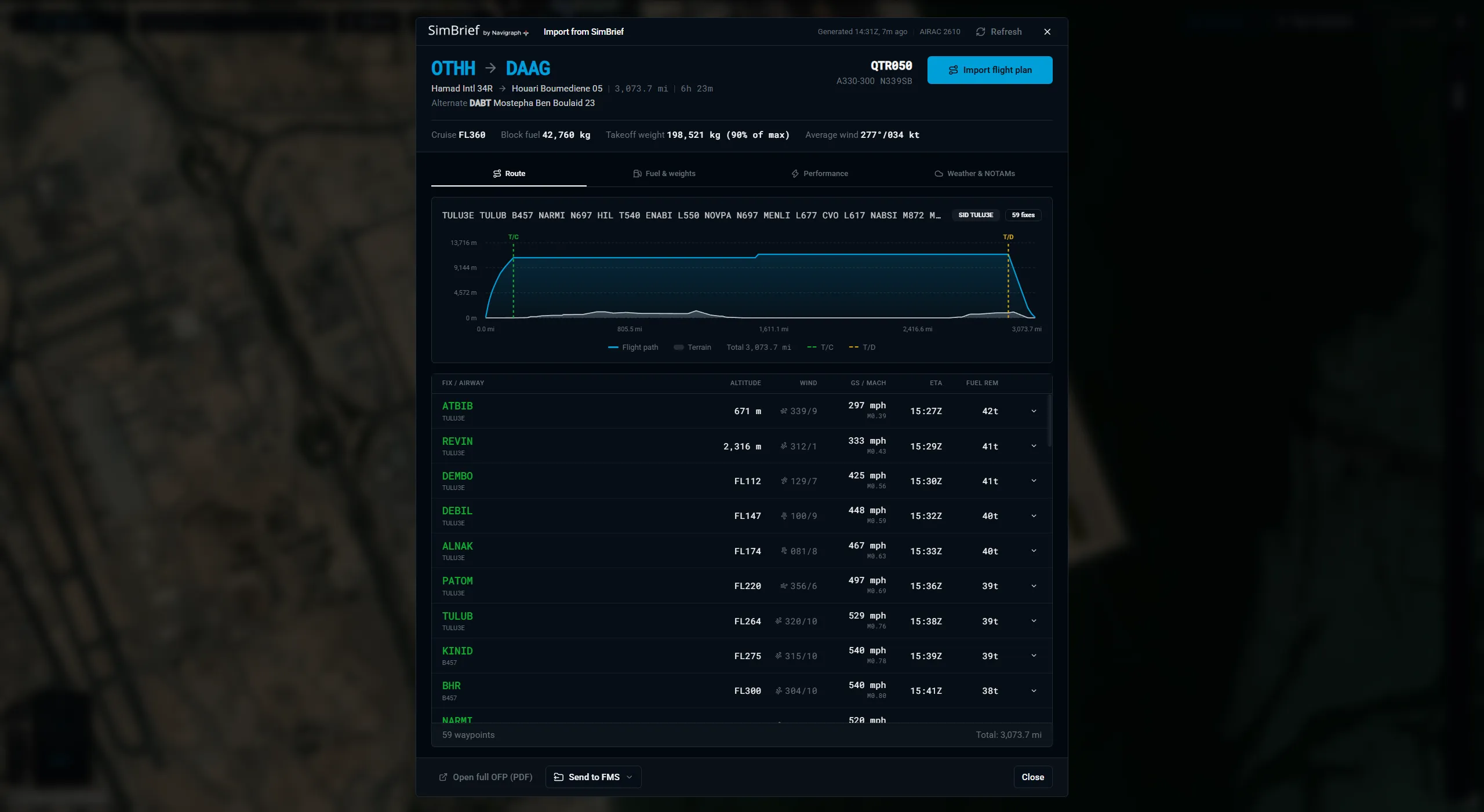 X-Dispatch: SimBrief, one click in